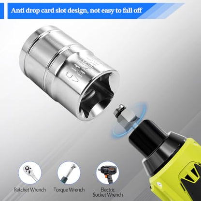 2 Pcs 1/2" Drive 30mm Shallow Impact Socket | Anti-Rounding 12 Point Design, Square Chamfered Opening, Easy Removal of Axle Nut - color: Shallow, size: 30mm