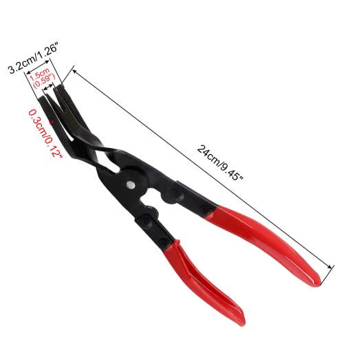 Universal Trim Clip Pliers Removal Tool Red Panel Clip Removal Pliers, Carbon Steel Automotive Push Pin Pliers for Car Door Panel