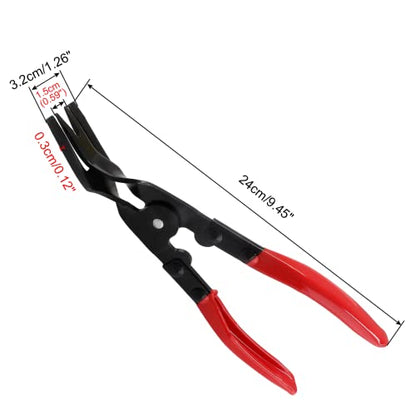 Universal Trim Clip Pliers Removal Tool Red Panel Clip Removal Pliers, Carbon Steel Automotive Push Pin Pliers for Car Door Panel
