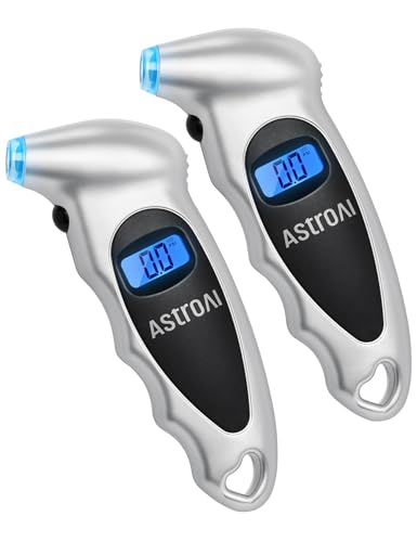 AstroAI Digital Tire Pressure Gauge 0-150PSI Calibrated to ANSI B40.7 +/-1PSI, 4 Units for Car Truck with Backlight LCD, Silver, 2Pack - size: 2Pack