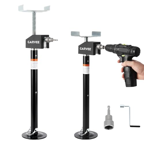 Garvee RV Slide Out Stabilizer Jacks (Set of 2) - 5000 LB Heavy Duty Support, 21 in-34 in Quick-Lift Adjustable - Power Drill & Hand Crank Compatible for Campers, Travel Trailers & RVs - size: 2 Pack