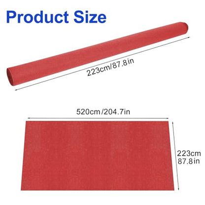 Extra Large Garage Flooring Oil Spill Mat Absorbent Floor Mats Under Car, Red Garage Carpet Parking Rug for Oil Drip Change, Waterproof Non Slip Covering 7.4x17ft