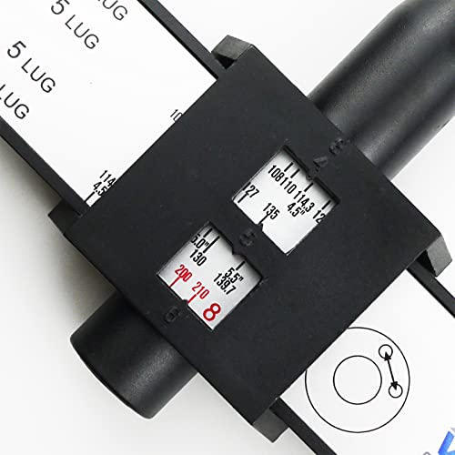 WHEEL CONNECT PCD Gauge，Wheel/Rim Bolt Pattern Measuring Tool, PCD Ruler, Sliding Caliper for 4 5 6 8 Holes - color: Style-A