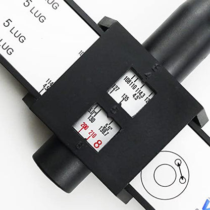 WHEEL CONNECT PCD Gauge，Wheel/Rim Bolt Pattern Measuring Tool, PCD Ruler, Sliding Caliper for 4 5 6 8 Holes - color: Style-A