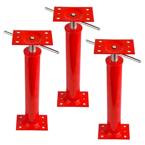 16"-21" Adjustable House Jack | 5-Ton Heavy Duty Floor Basement Jacks | House Floor Jacks Post for Beam Support, Crawl Space Shoring, Foundation Leveling & Structural Repair | Support Pole - color: Red, size: 16"-21"(3 Pack)