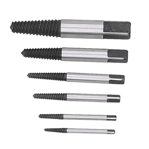Screw Extractor Kit 6 Pieces | Left Hand Drill Bit Set for Removing Damaged Screws, Bolts & Pipes | Easy Screw Remover Tool for Automotive & Home DIY