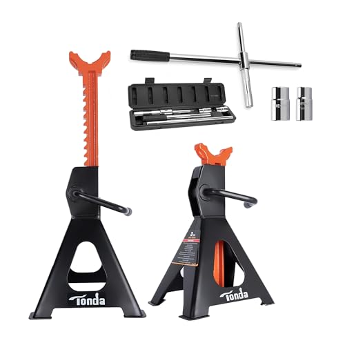 TONDA Jack Stands 3 Ton and Extended Lug Wrench