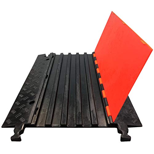 Electriduct Low Profile 5 Channel Cable Protector Rubber Ramp Black Base/Orange Lid - color: RPS-527 (5-Channel Low Profile)