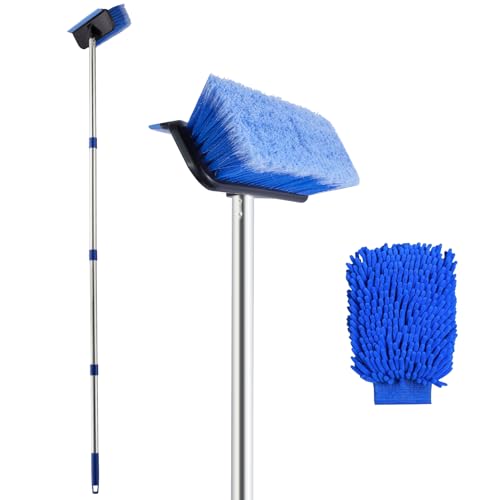 60" Car Wash Brush with Long Handle, Soft Bristle Car Washing Brush Cleaning Brushes for Washing Exterior of RV, Truck, Boat, Solar Panel