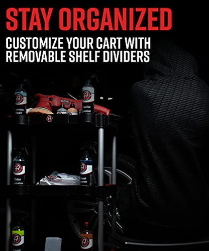 Adam's Polishes Standard Detailing Cart, Custom Mobile Rolling Utility Detailing Tool Cart Organizer for Garage DIY Home Projects, Extra Storage for Mechanics & Detailers During Repairs Car Wash/Wax - size: Standard Detailing Cart
