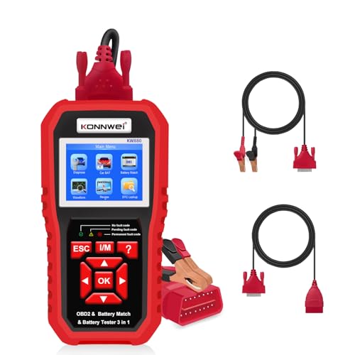 KONNWEI KW880 OBD2 Scanner Full System Car Diagnostic Tool, Check Engine Light Reset, Live Data, DTC Lookup, Battery Health Check, OBDII EOBD Scanner for 2000+ Cars & Trucks, Auto Diagnostics Tool