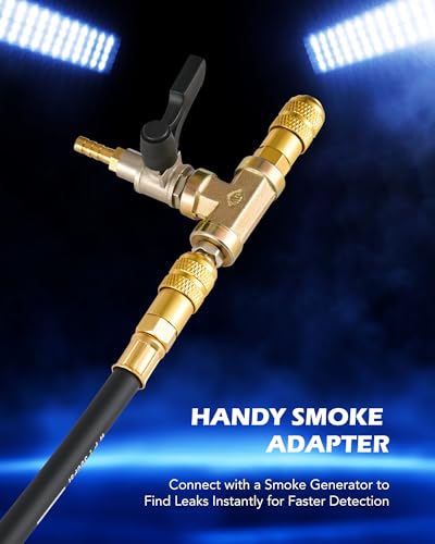 Orion Motor Tech Turbo Boost Leak Tester Set, Turbo System Leakage Tester Kit with Smoke Adapter 6 Pairs of Stepped Adapters 1.2" to 3.5", Turbo Pressure Leak Tester for Cooling Emission Exhaust Pipes
