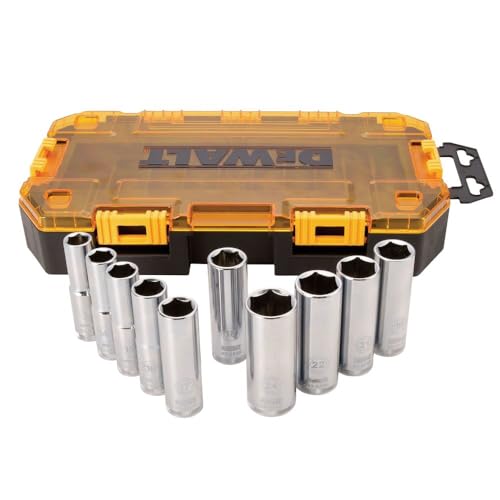 DEWALT DWMT73815 Metric Drive Deep Socket Set (10 Piece), 1/2" - style: Metric socket set