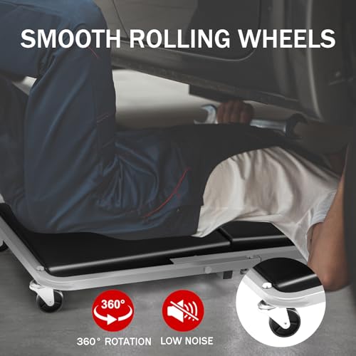 Foldable Z Creeper 2 in 1 Rolling Seat for Garage Shop Auto Repair | 40 inch Gray Automotive Creeper for Workshop,Warehouse 330LBS Capacity - style: 40inch-Gray