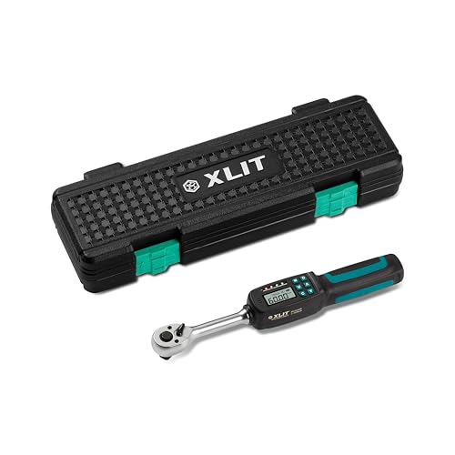 3/8" Digital Torque Wrench 1.33-44.25 ft-lb/1.8-60 Nm, ±2% Accuracy, LED & Buzzer Alerts, 4 Units, Industrial CR-V Steel, Calibration Report & Protective Case for Car, Motorcycle, Bike Repair - size: 3/8", 1.33-44.25 ft-lb (1.8-60 Nm)