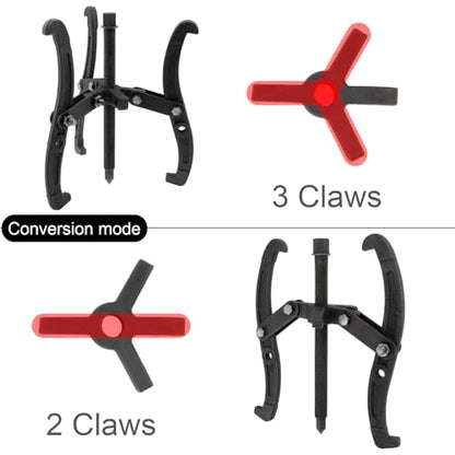 ChgImposs 10 Inch 2 Jaw / 3 Jaw Gear Puller, Multifunction Standard Carbon Steel Bearing Puller with 4 Single Hole Claw Pullers for Car/Mechanical Repairing - size: 10 Inch