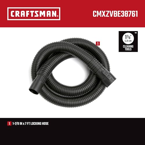CRAFTSMAN CMXZVBE38761 1-7/8 in. x 7 ft. POS-I-LOCK Wet Dry Vacuum Hose | Industrial-Grade Shop Vacuum Hose Attachment, Fits Most CRAFTSMAN Wet/Dry Vacuums with a 1-7/8 in. Diameter - style: 1-7/8 in. by 7 ft.
