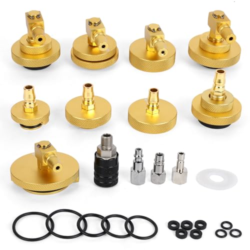 Mrcartool 10 Pcs Car Brake Bleeder Adapter Set for F118/F109 Master Cylinder Adapter with 9Pcs Brake Bleeder and 1pc Quick Coupling, Brake System Bleeding Tool Set for Ford Mazda Honda - size: 10pcs Adapters