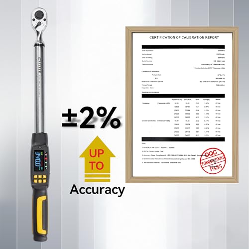Digital Torque Wrench Set, 1/2 Inch Driver Torque Wrench with Socket Adapter and Extension Bar, 12.5-250 ft-lb (17-340 Nm), ±2% Accuracy, 72-Tooth, for Automotive Truck Car Motorcycle - size: 1/2" 340Nm