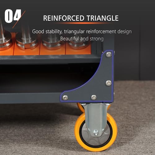 CNC Tool Organizers Service Carts, Large Capacity CNC Tool Holder Storage Cart, CNC Trolley is Suitable for Warehouses Mechanic Factory Garage - size: CAT/BT40-56CAP