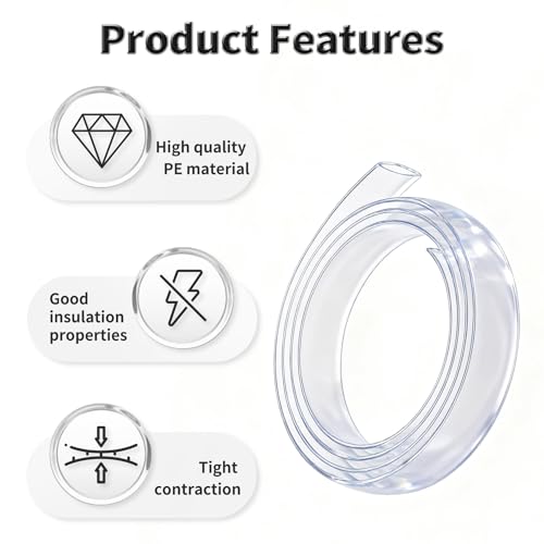 1M Heat Shrink Tubing, 9mm OD, 2:1 Ratio, Clear | Polyolefin Shrinkable Tube, Waterproof Electrical Insulation Tubing, for Wire Cable and Electronic Component Protection - size: 1M Φ9 Clear