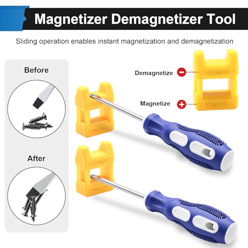 2-Pack 4 Inch Slotted & Phillips Screwdriver Set, Long Phillips and Flat Head Magnetic Screwdriver with Rubber Handle - size: 4 Inch
