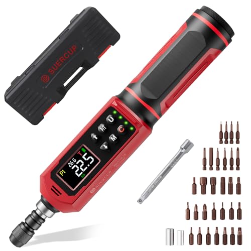 SUERCUP 1/4" Digital Torque Screwdriver, 0.4-26.6in-lbs, for Precision | 0.045-3Nm Digital Screwdriver Set with Vibration, Buzzer & LED Alert, 9 Preset Mode 5 Units for Gunsmithing, Scope Mounting - size: 1/4-Inch 0.4-26.6in-lbs/0.045-3N.m