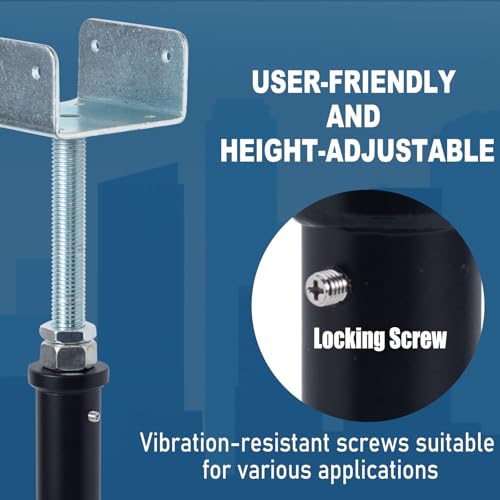 2 Pack U-Shaped Floor Jack - Adjustable Steel Beam Support for 4x2, 4x4, 4x6 Joists Heavy Duty Screw Jack with U-Head Telepost & House Jack.15-19 Inch Adjustment Range. - size: 15-19