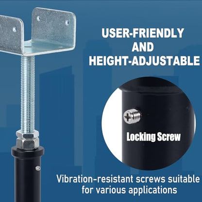 2 Pack U-Shaped Floor Jack - Adjustable Steel Beam Support for 4x2, 4x4, 4x6 Joists Heavy Duty Screw Jack with U-Head Telepost & House Jack.15-19 Inch Adjustment Range. - size: 15-19