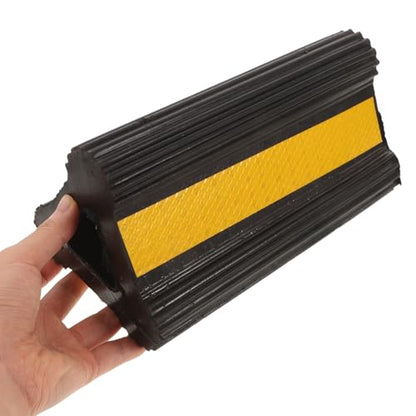 Heavy Duty Rubber Wheel Chocks Non-Slip Tire Stoppers with Rope and Handles 210x115x105mm for Cars Trucks Aircraft Recreational Vehicles Travel Vehicle Safety
