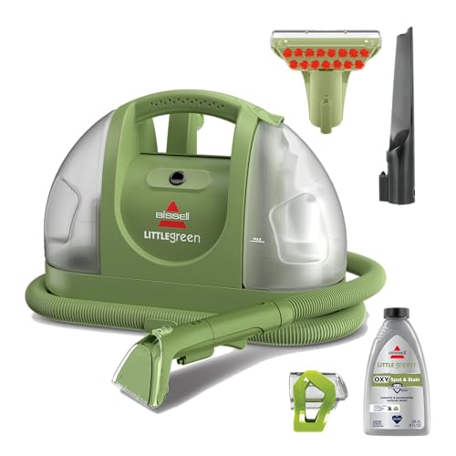 BISSELL Little Green Multi-Purpose Portable Carpet Cleaner, 1400B | Multi-surface upholstery cleaning; exclusive specialty tools included; car & auto detailing; Green color - color: Green, style: Little Green