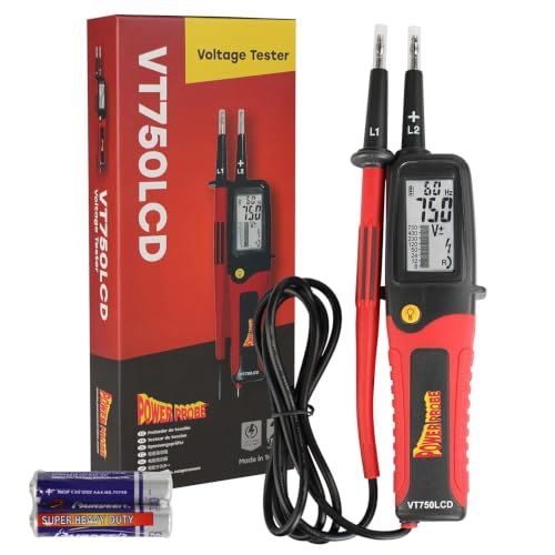 Power Probe LCD Two-Pole Voltage Tester, 12V to 750V (PPVT750LCD)
