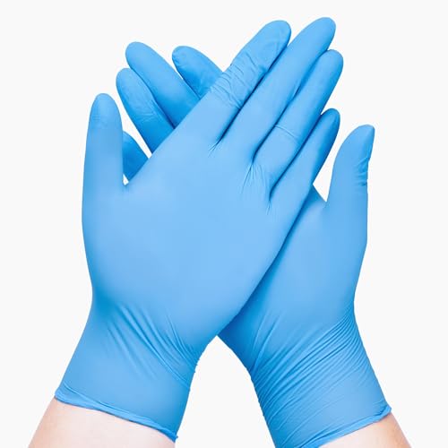 SwiftGrip Disposable Nitrile Exam Gloves, Blue, Latex Free, Medical Gloves for Cleaning, Food-Safe, Powder Free, Non-Sterile - size: X-Large
