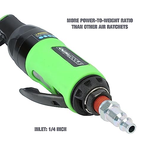 OEMTOOLS 24415 1/4 Inch Drive Air Ratchet, Impact Ratchet Wrench with 700 RPM, 50 Ft/Lb. Torque, Compact Fastening in Tight Spaces, Lightweight Automotive Tool