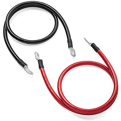 Spartan Power Battery Cable 8 Foot 4/0 Gauge AWG Wire Set 5/16" M8 Made in USA - color: Red & Black 8 ft 4/0 AWG - 5/16", size: 4/0 AWG