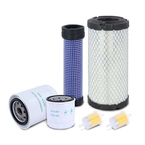 Maintenance Service Filter Kit 77700-03362 Compatible with Kubota BX22 BX23 BX24 BX25 BX2230 BX2350 BX2360 BX2370 Air Oil Fuel Filter Change Kit Replace# 12581-43012 HHK20-36990