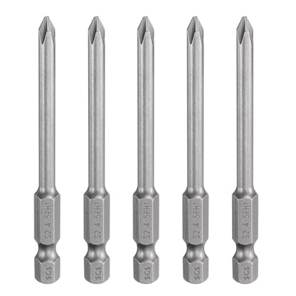 HARFINGTON 5pcs #1 Phillips Screwdriver Bit PH1 1/4" Hex Shank 3" (75mm) Long Magnetic S2 Steel Industrial Grade Screw Driver Bit Cross Head Electric Drill Bits 0.177" (4.5mm) Rod - size: PH1 x 75mm x 4.5mm