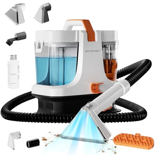 Starrybot Portable Carpet & Upholestery Cleaner Machine for Pets, Spot, Stain,Couch Cleaner Machine with 18Kpa Powerful Suction,Car/Auto Detailer(orange) - color: orange