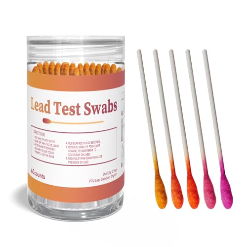 AssuTest Lead Test Kit: 60 High-Sensitivity Lead Test Swabs for Dishes Paint Ceramics Toys Jewelry Metal Wood & All Surfaces Results in 30 Seconds Reliable Lead Testing Solution - size: 60Pcs