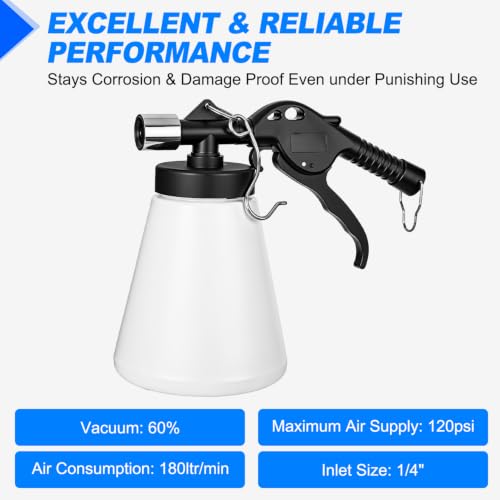 GOOACC Vacuum Brake Bleeder Kit 1L Pneumatic Brake Fluid Bleeder Bottle Fluid Extractor Pump with 4 Adapters Hanging Hook for One Person Brake System Bleeding Tools Brake Pressure Fluid Flush Kit - size: 1L Pneumatic