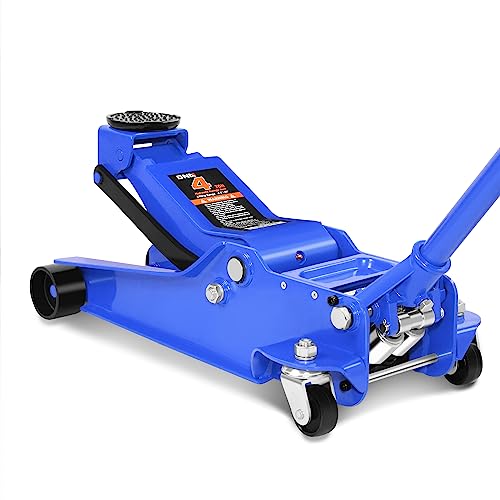 DNA Motoring Low Profile Hydraulic Trolley Service/Floor Jack, 4 Ton (8000 lbs) Capacity, Lifting Range 4.5"-20",Blue,TOOLS-00308 - color: Blue, style: 4 ton
