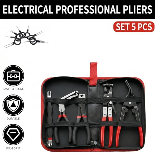 6Pcs Electrical Disconnect Pliers Set Automotive Electrical Connector Removal Tool High-carbon Steel Professional Hose Clamp Kit with Terminal Removal Tool Ideal for Automotive Repairs in Tight Spaces