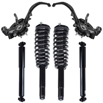 Detroit Axle - Front 6pc Steering Knuckles Kit for Ford Fusion Lincoln MKZ Mercury Milan, Steering Knuckles & Wheel Bearing Hubs Struts & Coil Spring Rear Shock Absorbers Replacement Suspension - size: 6AQU47660/ strut shock sway kit