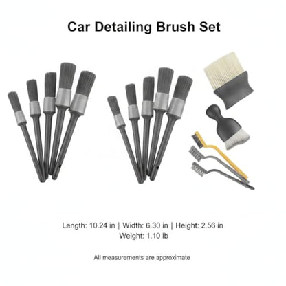 Car Detailing Brush Set, PP Plastic Cleaning Tools for Interior Vents, Dashboard, Wheels, and Exterior Crevices - size: 10.24 x 6.3 x 2.56 in