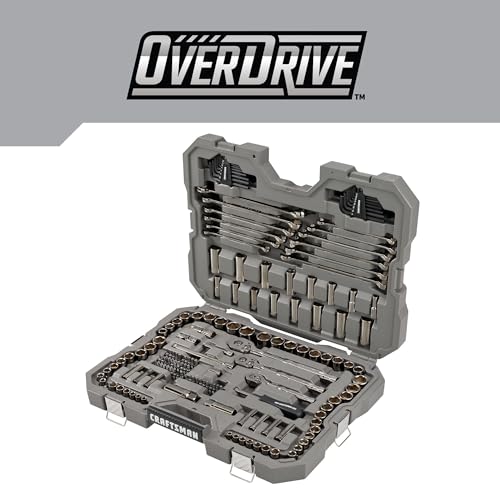 CRAFTSMAN OVERDRIVE 154-Piece Gunmetal Chrome Mechanics Tool Set, Standard SAE/Metric Socket Set, with Hard Case (CMMT99154L)