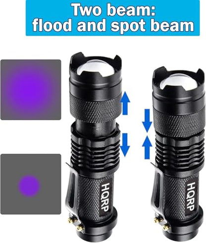 HQRP Powerful 365nm 3 Watt LED Flashlight Blacklight for Rocks, Stones, Illumination, Detection of Uranium, Vaseline, Depression Glass, Gems and Mineral Hunting