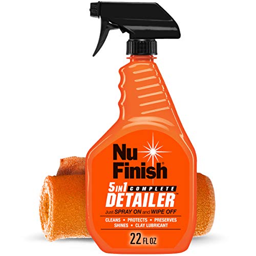 5-in-1 Complete Detailer Spray with Towel by Nu Finish, Preserves and Protects Car Detailing, Includes 1 Microfiber Towel, 22 Oz Spray - style: 5-in-1 Detailer Spray with Towel
