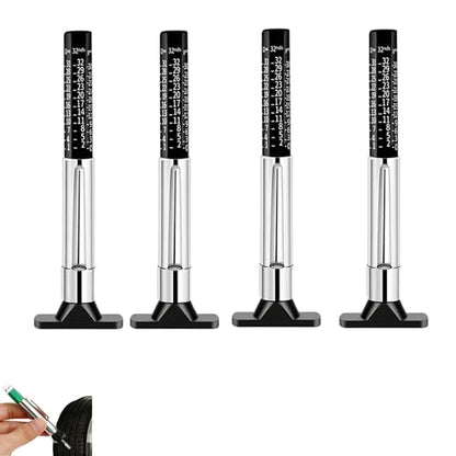 Tire Tread Depth Gauge,Tire Tread Gauge Color Coded, Tread Depth Gauge Color Coded Tire Depth Gauge Tool Tire Tread Accurate Measurement Tools (Black-4PCS) - color: Black-4PCS