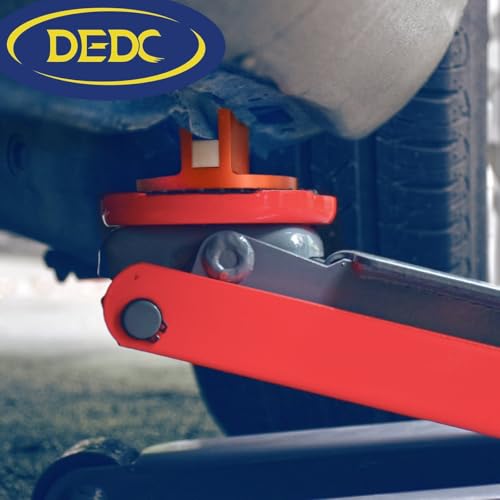 DEDC Universal Aluminum Grooved Magnetic Jack Pad 2 Pcs, Jacking Puck Pinch Weld Frame Rail Adapter with 2 Reminder Streamers, Oil Change Mush Haves, Mechanic Tools in Garage, Gifts for Mechanics - color: Orange 2 Pcs