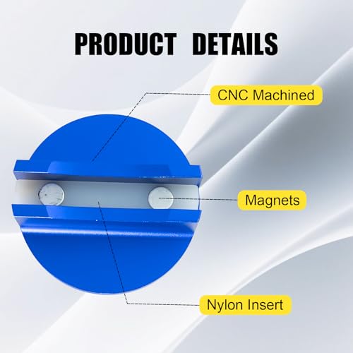 Aluminum Magnetic Jack Pad, 0.47 '' Slotted Jack Pinch Weld Adapter for Car, Universal Car Accessories for Most Automotive Repair (Blue)